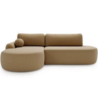 ECKSOFA Aurio O Bouclé-Stoff Hellbraun Links - Hellbraun, Holz/Textil (271/177cm) - Graingold