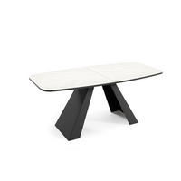 ESSTISCH Myron Bianco Marmor / Schwarz 160/200 / 80 / 76cm - Anthrazit/Schwarz, Holz/Holzwerkstoff (160/80/76cm) - Feldmann-Wohnen
