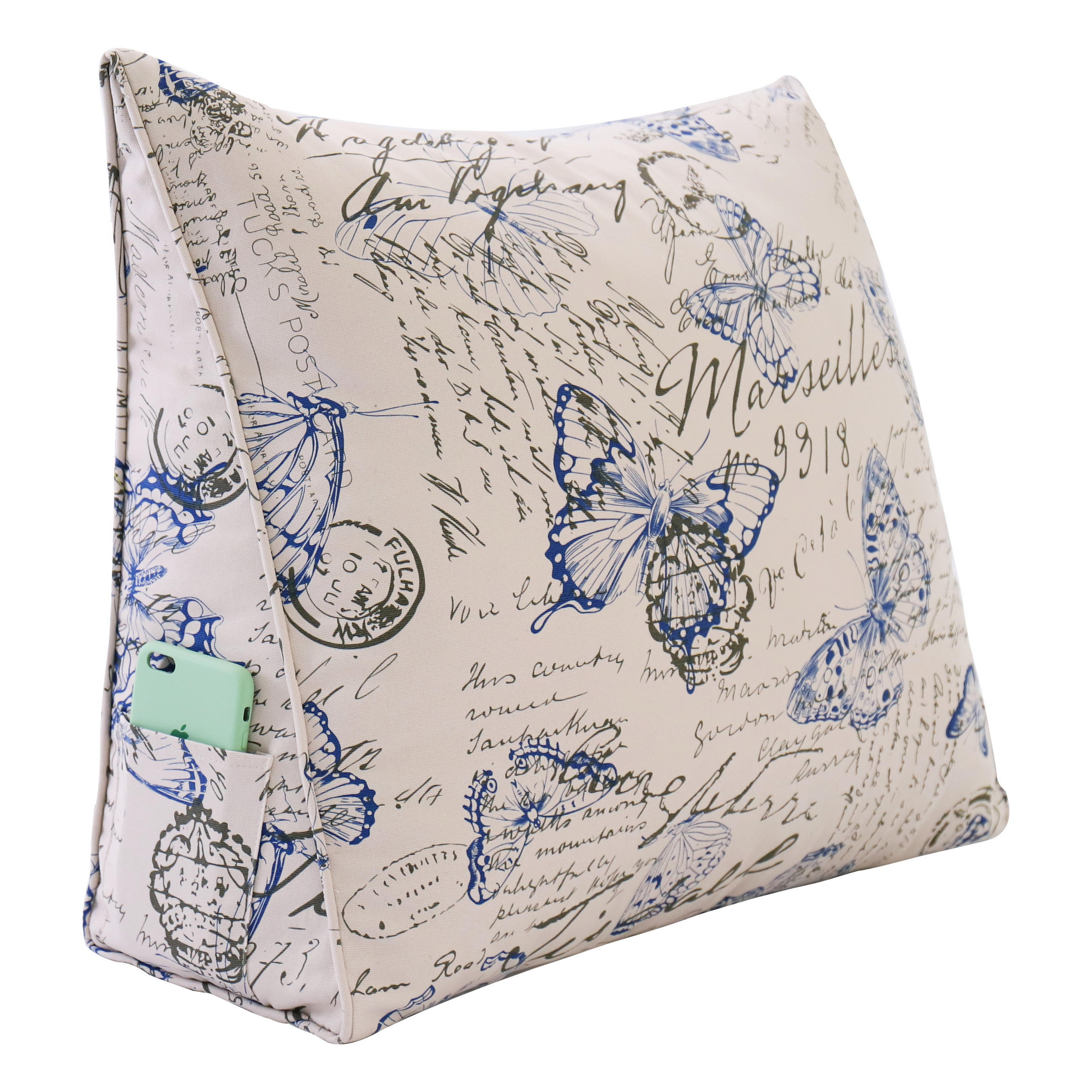 RÜCKENKISSEN zum Lesen Blau 60 cm - Blau, Textil (50/60cm) - Vercart