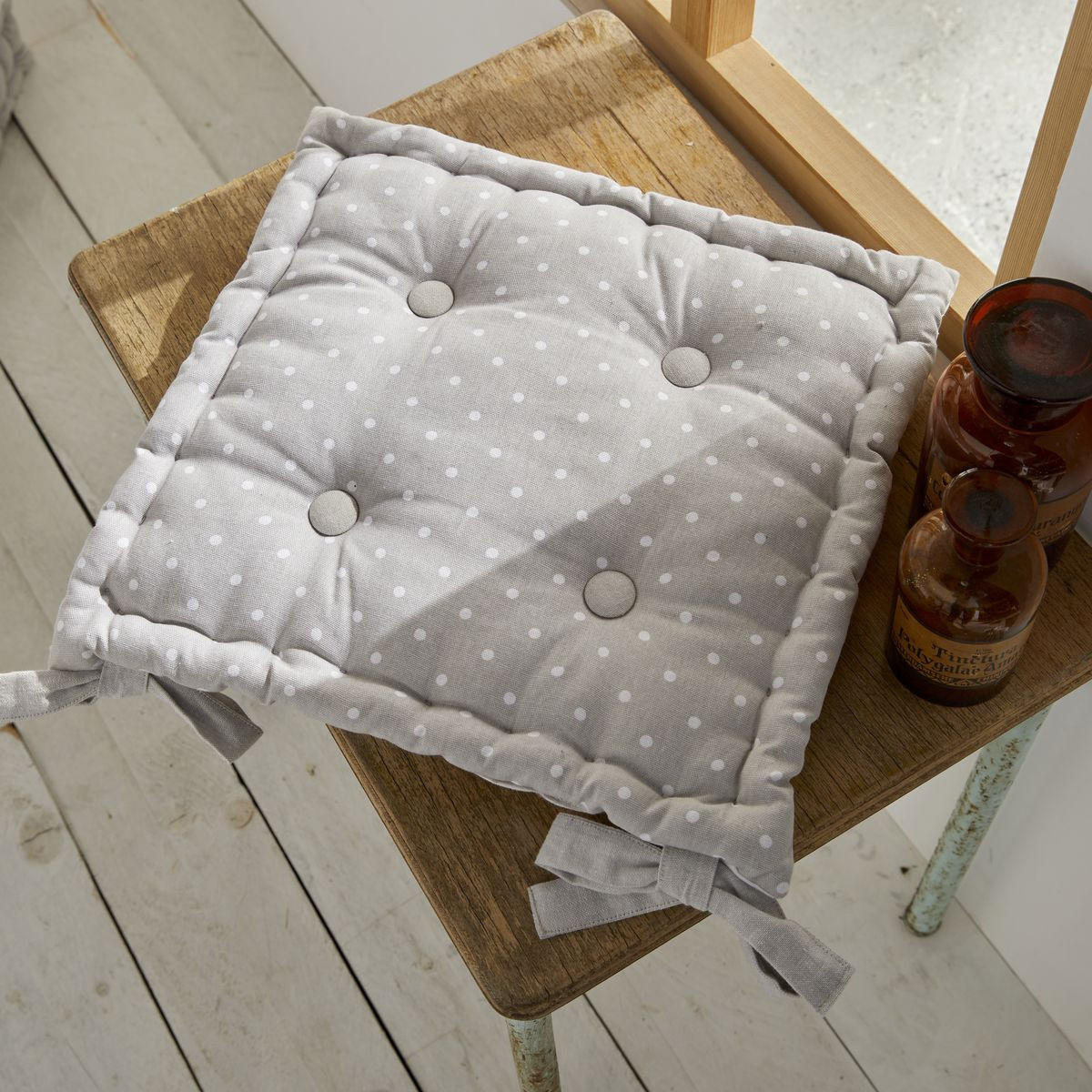 STUHLKISSEN Baumwolle Constance Grau 40/40/6 cm - Grau, Naturmaterialien (40/40/6cm) - Today