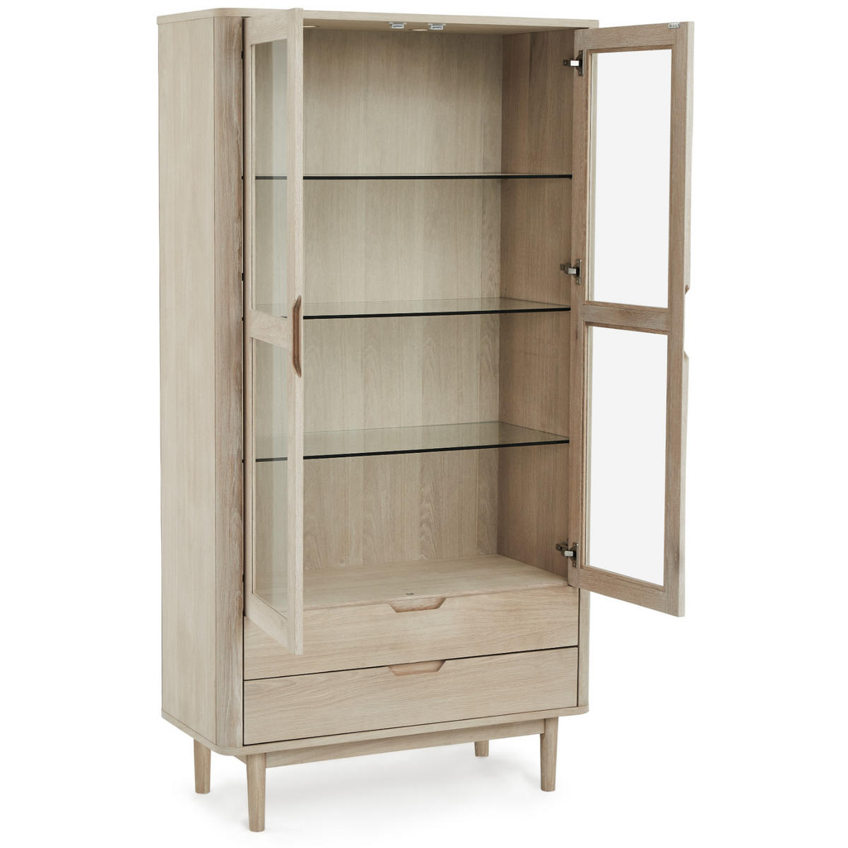 VITRINE Eiche massiv - Eichefarben, Holz (100/190/45cm) - Furnhouse