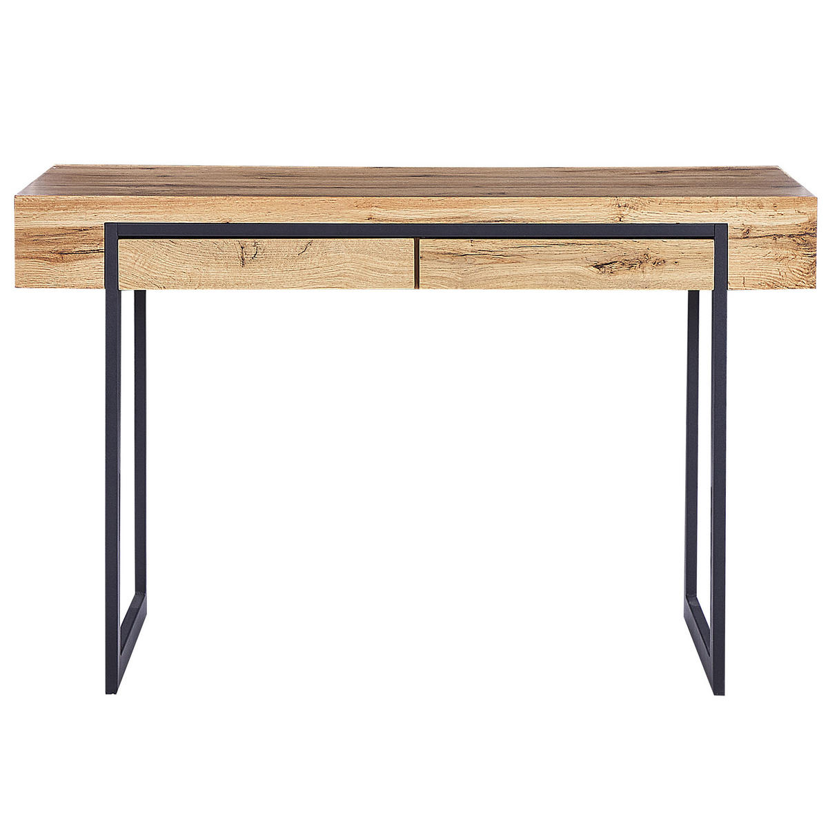 SCHREIBTISCH heller Holzfarbton/schwarz 120/55/76 cm Vida - Hellgrau, Holzwerkstoff (55/120/76cm) - Beliani