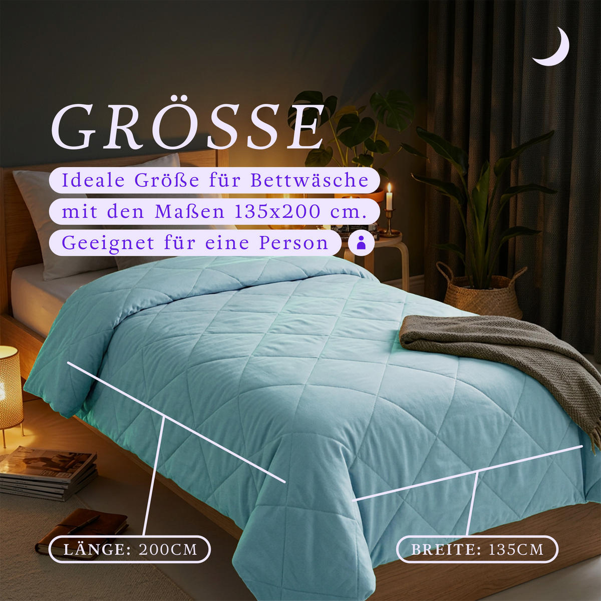 SOMMERBETT Steppbett leicht Hellblau 200x200 cm - Hellblau, Textil (200/200cm) - Bestlivings
