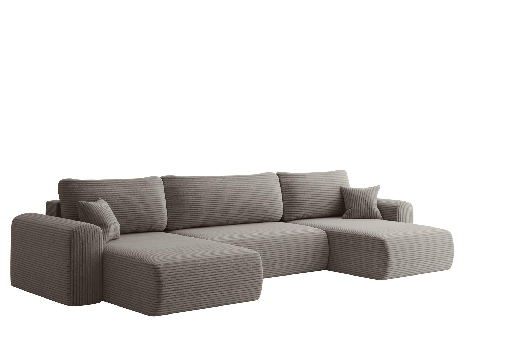 WOHNLANDSCHAFT Flora In Poso - Grau, Holzwerkstoff/Textil (362/83/145cm) - Fun Möbel