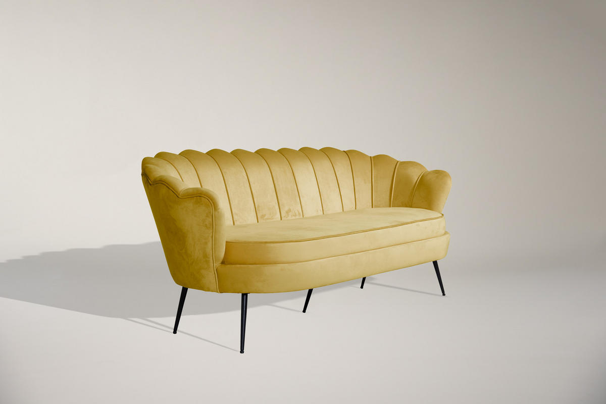 3-SITZER SOFA currygelb - Gelb, Textil (78/79/181cm) - ebuy24