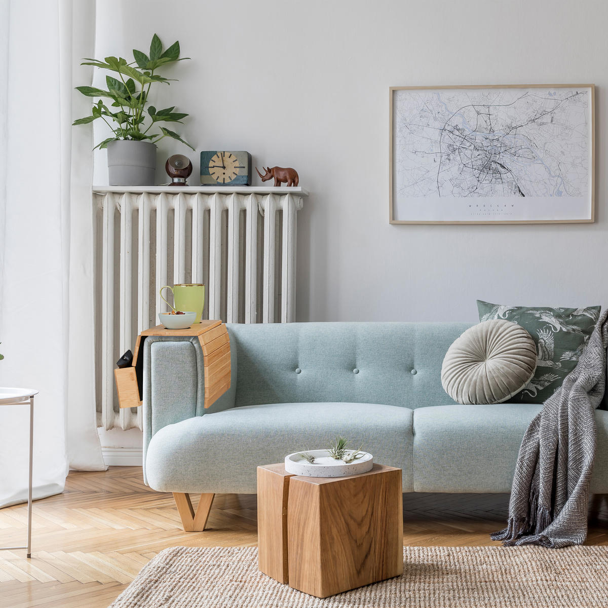 SOFATABLETT - Multicolor, Holz/Textil (50/5.5/33.5cm) - Relaxdays