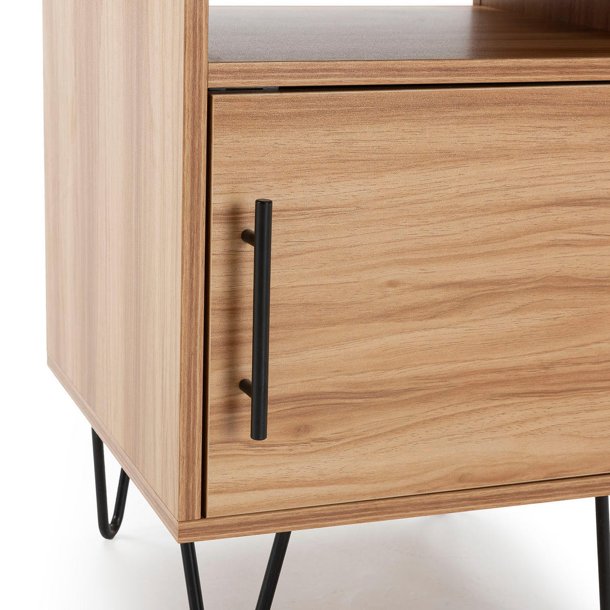 NACHTTISCH Alma 1 Tür Holzfarbe, Metallfüße - Wildeiche, Holzwerkstoff/Kunststoff (40/55/40cm) - VS Venta-stock