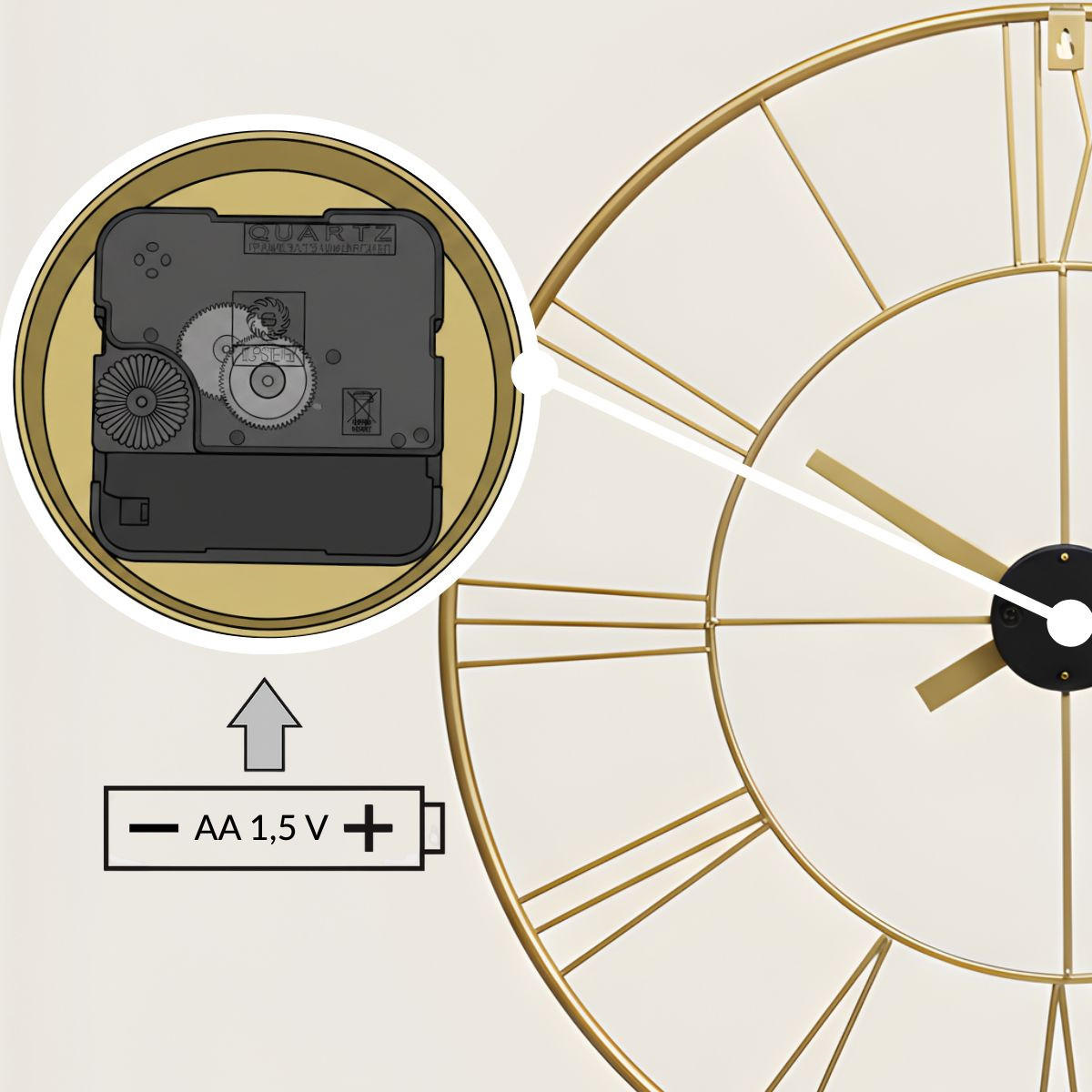 WANDUHR Aratio Ø 70 cm - Goldfarben, Metall (70/70/3cm) - EDAXO