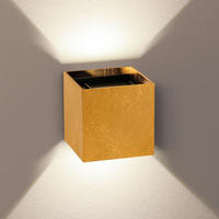 LED-WANDLAMPE Ixa High Power Blattgold Quadratisch - Goldfarben/Schwarz, Metall (10/10/10cm) - s.luce