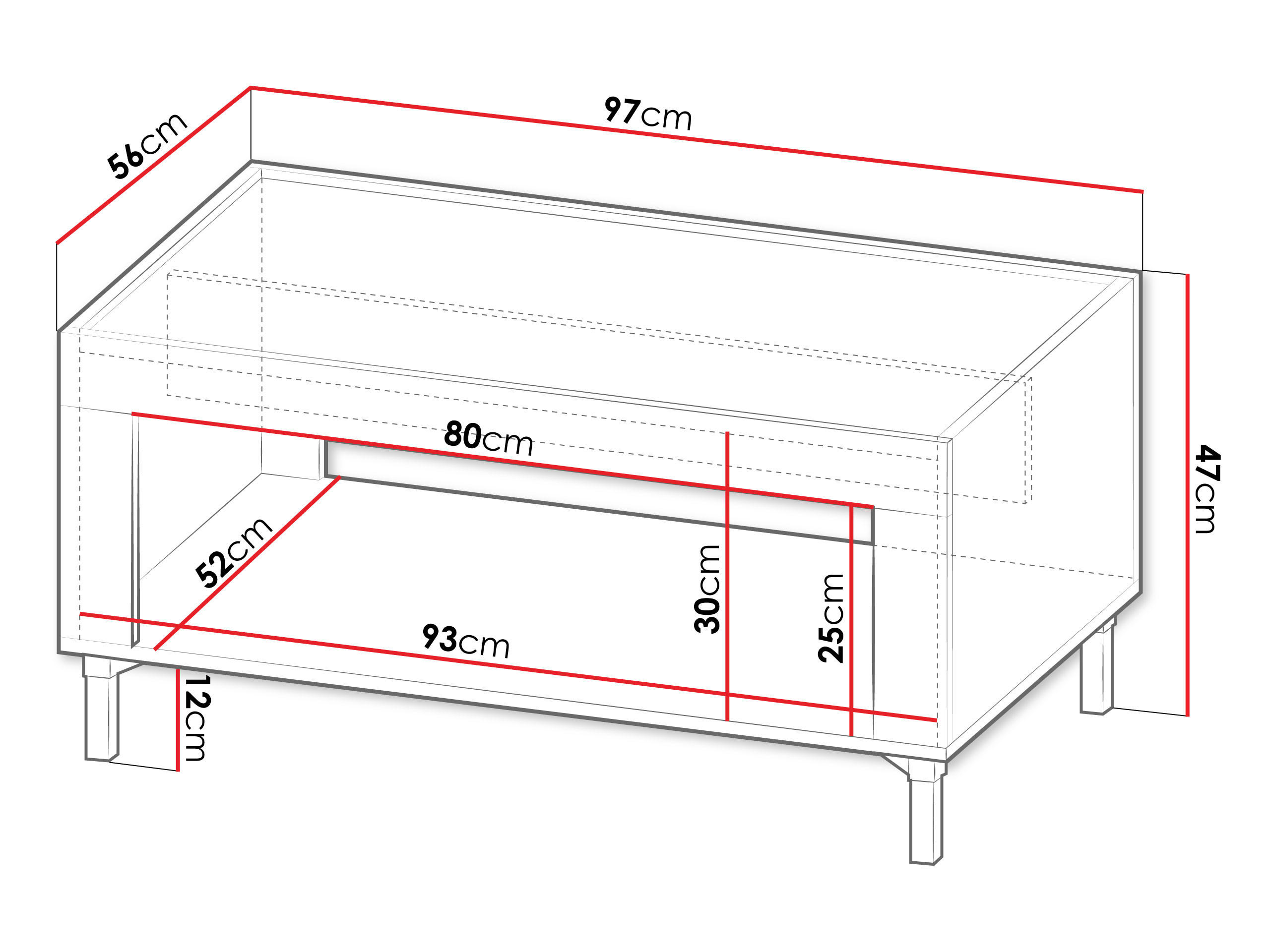 Thumbnail - Mirjan24 Couchtisch, Schwarz, Holzwerkstoff, Rechteckig, 97x47x56 cm, Wohnzimmer, Wohnzimmertische, Couchtische
