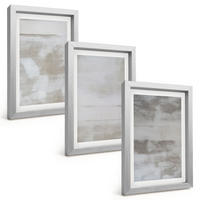 BILDER SET 3er Set - 20x30 cm Silberner Rahmen - Moderne, Used-Look-Texturen - Silberfarben, Kunststoff (20/30cm) - TULUP