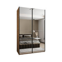 SCHWEBETÜRENSCHRANK 245,5/160/64 2-türig - Schwarz/Weiß, Holz/Metall (160/245/64cm) - Abiks Möbel