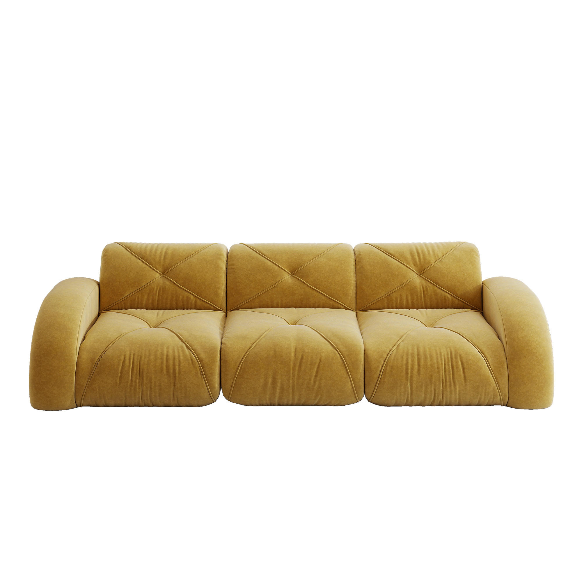 3-SITZER SOFA Chenille Gelb - Gelb, Textil (281/76/95cm) - WISHDOR