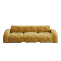 3-SITZER SOFA Chenille Gelb - Gelb, Textil (281/76/95cm) - WISHDOR