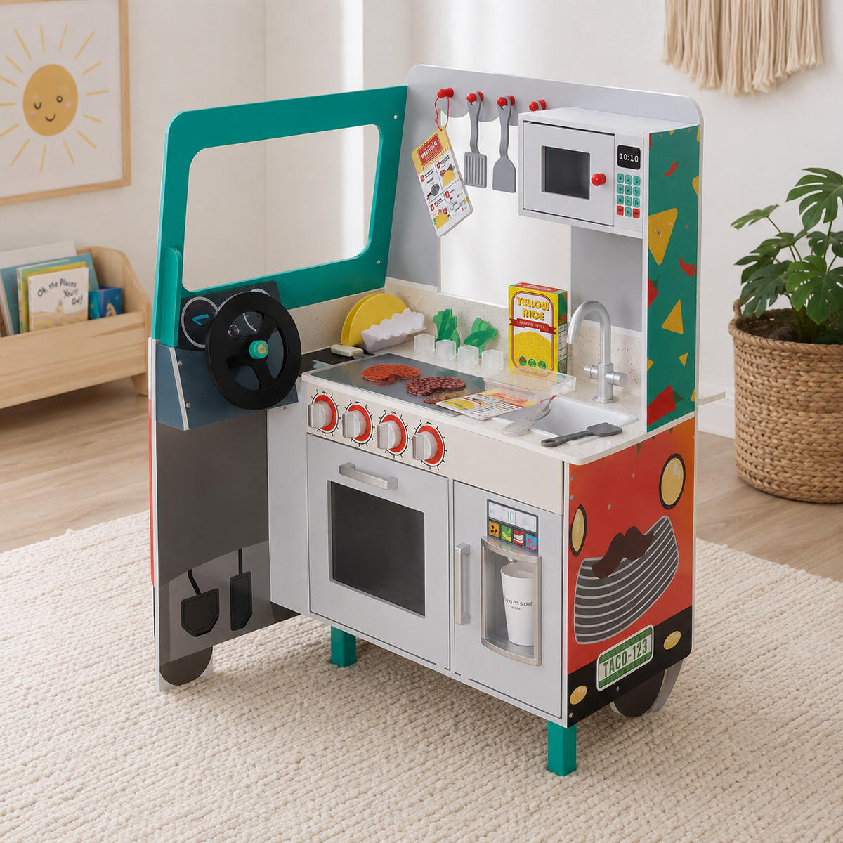 TACO-TRUCK Spielset, Mehrfarbig, 96cm - Multicolor, Holz (81/96/61cm) - Teamson Kids