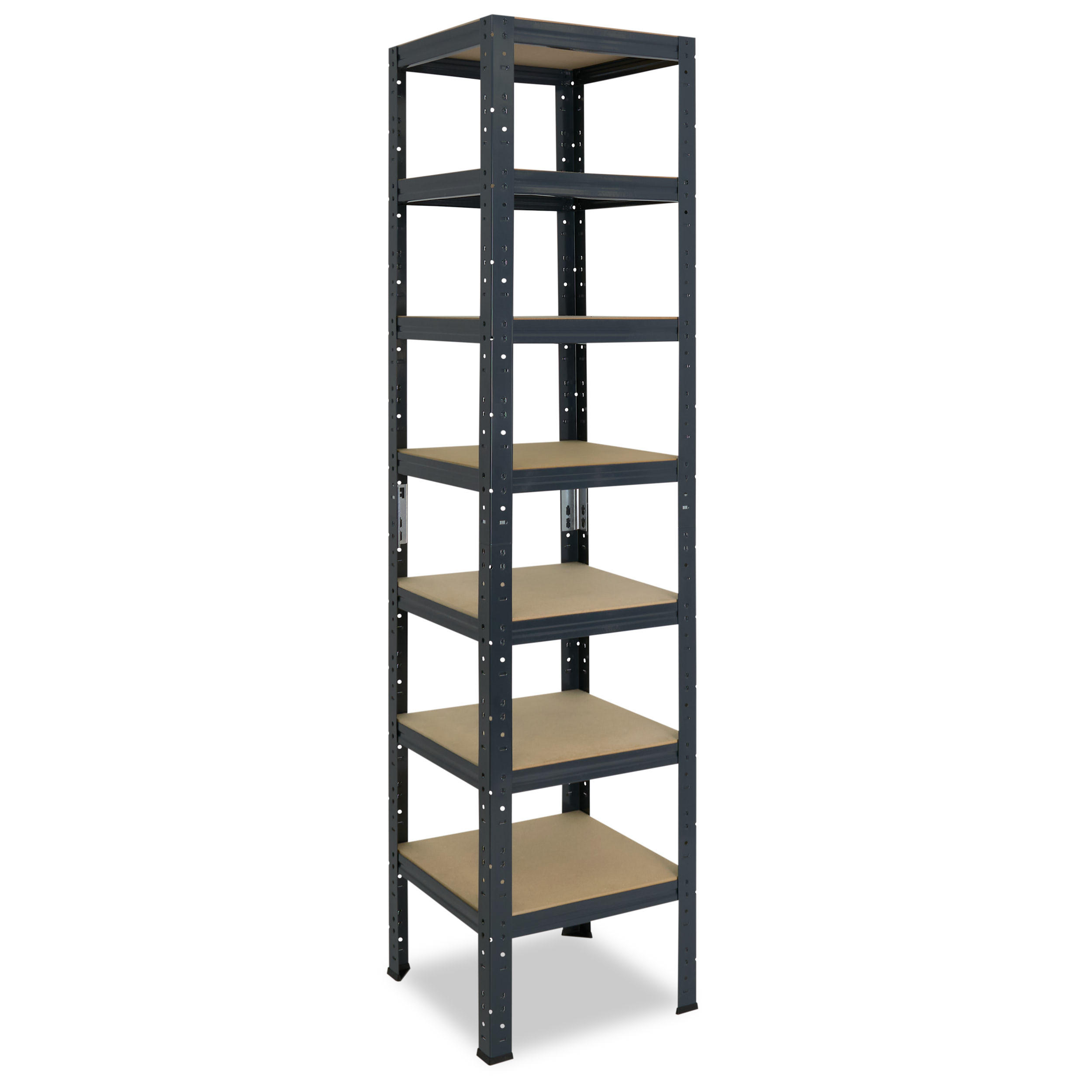 SCHWERLASTREGAL HOME 200x50x50 cm in anthrazit mit 7 Böden und 125 kg Traglast pro Boden - Anthrazit, Metall (50/200/50cm) - shelfplaza