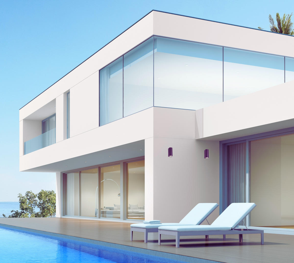 AUSSENWANDLEUCHTEE Schwarz gebogen Doppel - Schwarz, Kunststoff (9.5/15/7cm) - CGC Europe