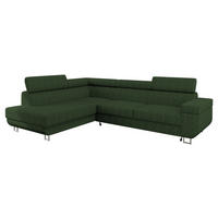 ECKSOFA Fonti Cord, Seite: Links - Grün, Holz/Textil (253/188cm) - MIRJAN24