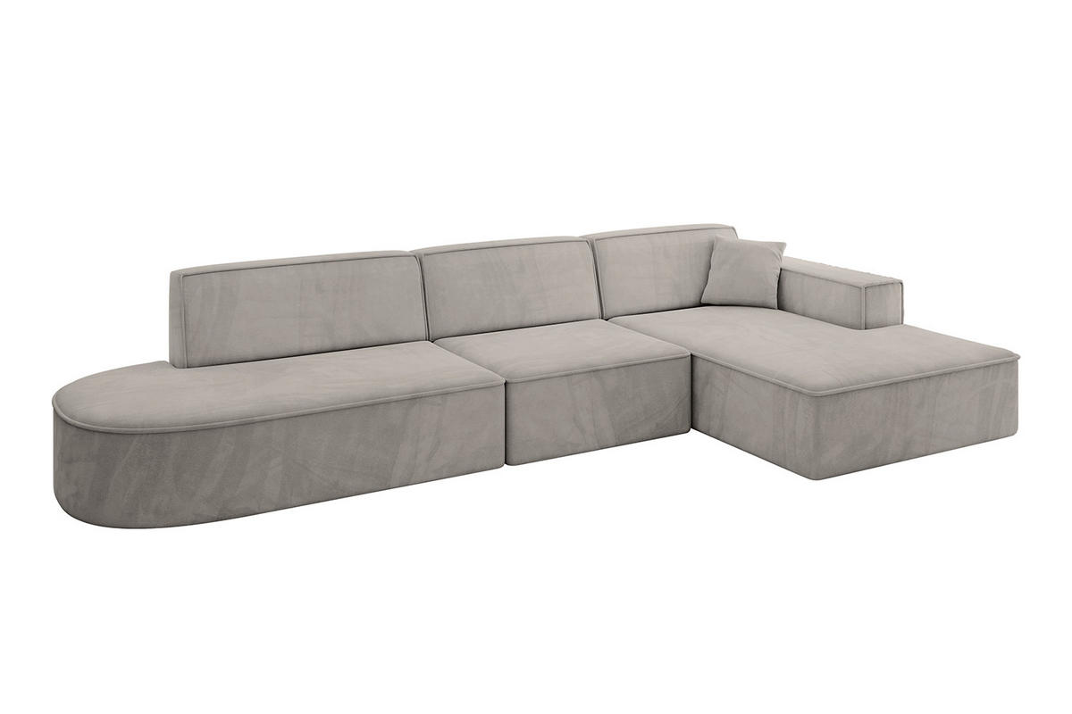 ECKSOFA Ottomane Rechts IREA-L2-v4 - 328x171x79 cm Hellbraun - Hellbraun, Holzwerkstoff/Textil (171/328cm) - ALTDECOR