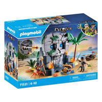 SPIELSET Piraten- und Seeungeheuer-Schatzinsel - Blau, Kunststoff (16/28/39cm) - Playmobil