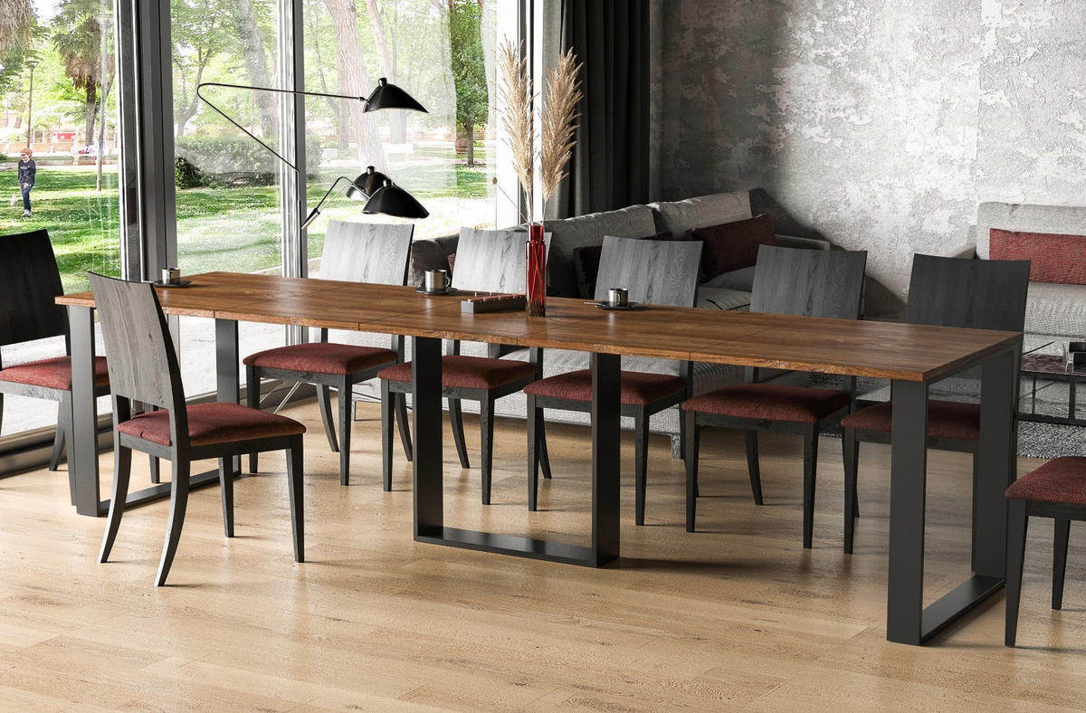 ESSTISCH Borys ausziehbar bis 310 cm - Eiche San Remo, Holzwerkstoff (130/90/76cm) - Endo-Moebel