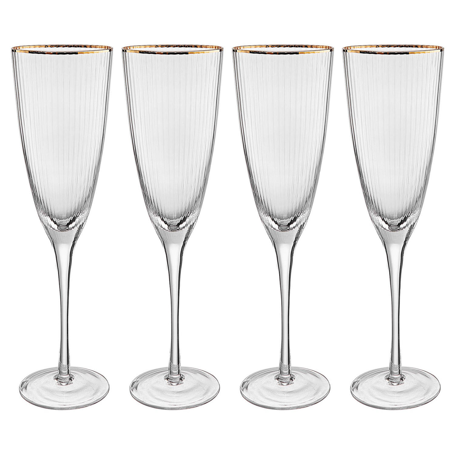 CHAMPAGNERFLÖTE (4er Set) Golden Twenties - Transparent, Glas (0.25L) - Butlers