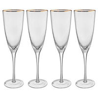 CHAMPAGNERFLÖTE (4er Set) Golden Twenties - Transparent, Glas (0.25L) - Butlers
