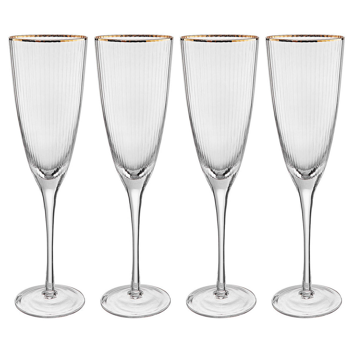 CHAMPAGNERFLÖTE (4er Set) Golden Twenties - Transparent, Glas (0.25L) - Butlers