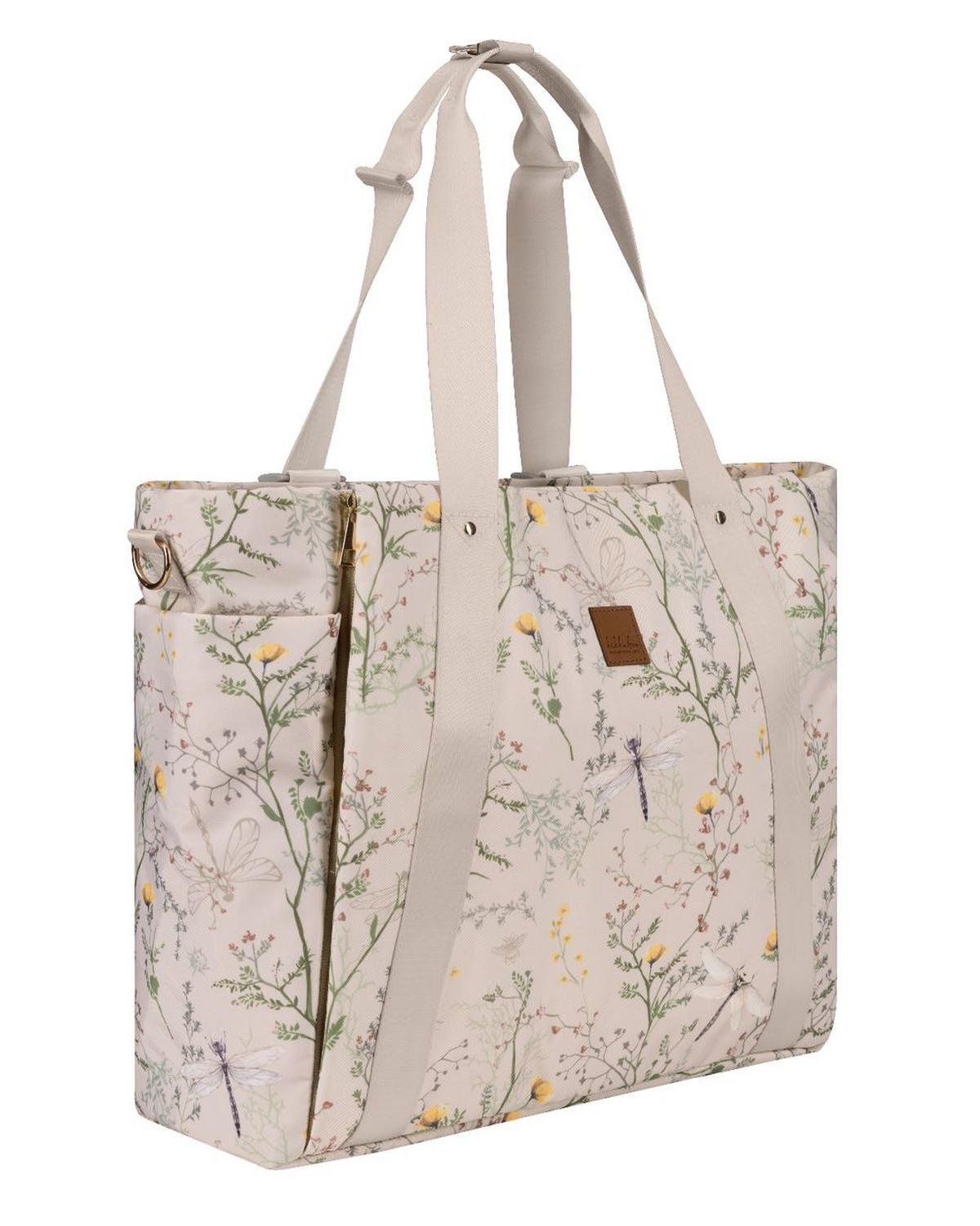 WICKELTASCHE Florence beige Wickelunterlage, Flaschentaschen, Reißverschluss, Kinderwagenclips - Beige, Textil (17/43/35cm) - Kikka boo