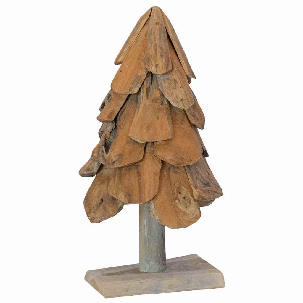 WEIHNACHTSBAUM Rustikaler 28/28/61 Cm Braun Massivholz Teak - Braun, Holz (61cm) - vidaXL