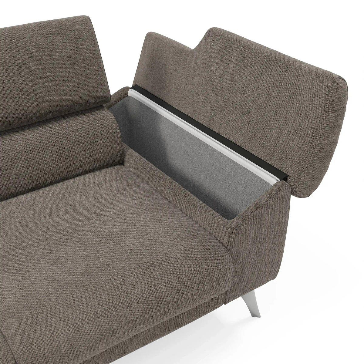 LINEARSOFA Donatello - Taupe, Metall (265/76/102cm) - Divani.store