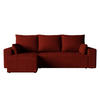 ECKSOFA Tico mit Bettkasten und Schlaffunktion, L-Form/XL-Form, Velourstoff, Universal - Weinrot, Holzwerkstoff (246/145cm) - 4ALL HOME