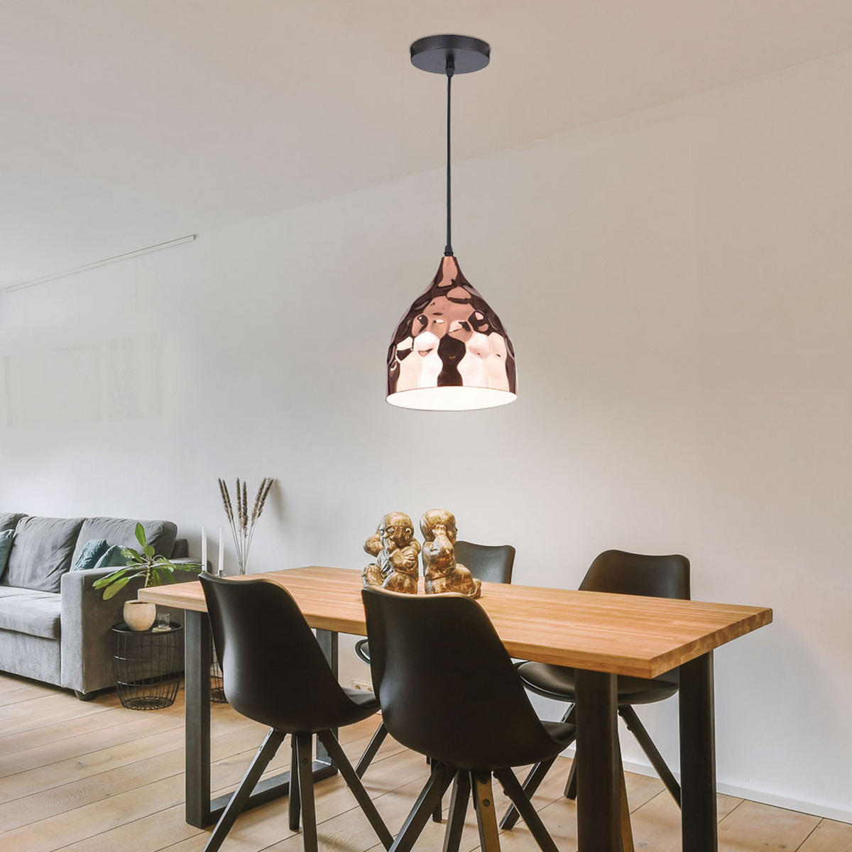 HÄNGELEUCHTE Metall Beige Hammerschlag - Beige, Metall (17/100/22.5cm)