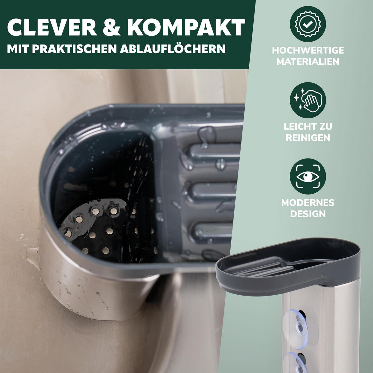 SPÜLBECKEN-ORGANIZER - Edelstahlfarben, Metall (15.5/15/8cm) - bremermann