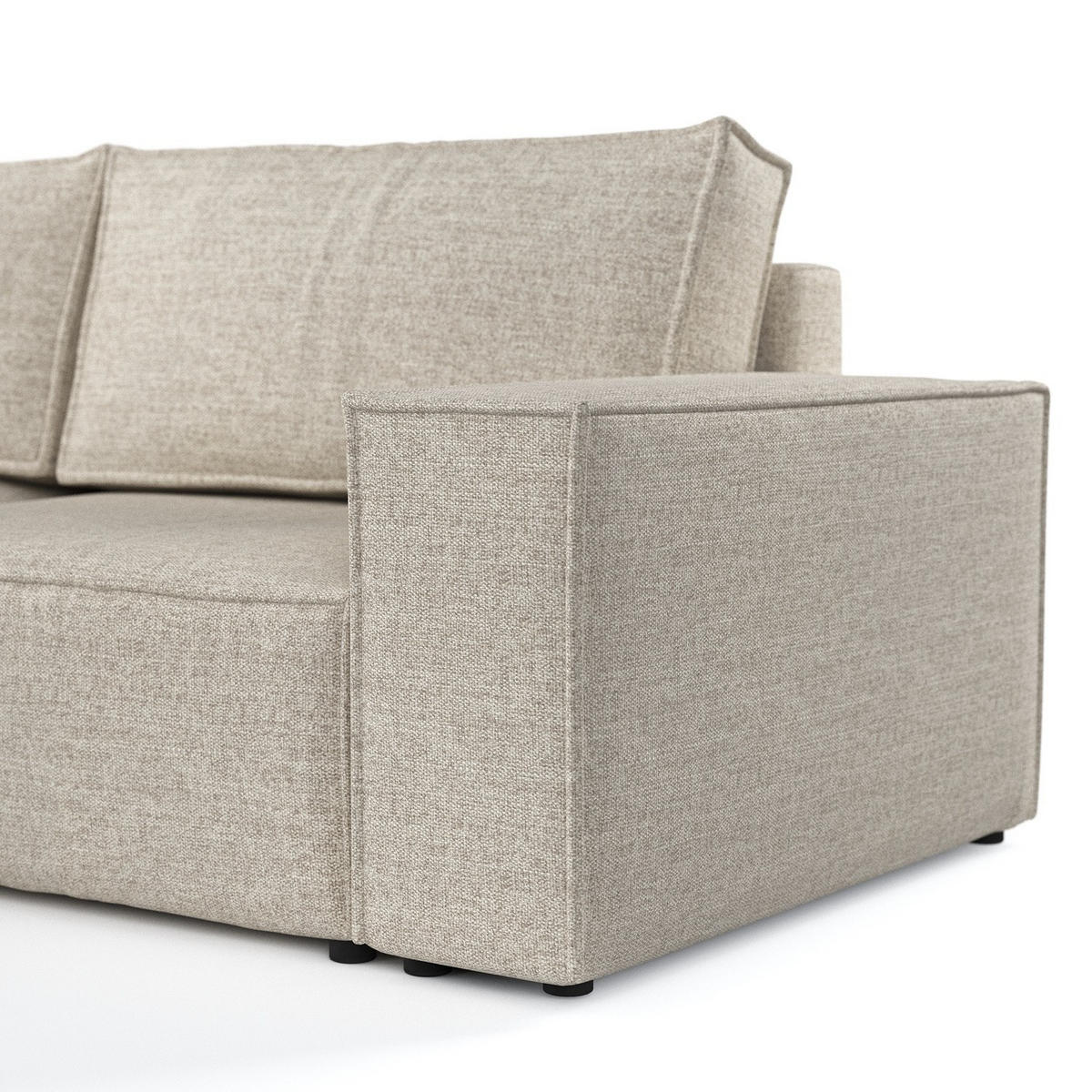 ROHOVÁ SEDAČKA CAVO, textil, Béžová - černá/béžová, dřevo/kompozitní dřevo (255/148cm) - AltaBeds