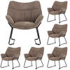 SESSEL Aliano - 6er Set - braun - Schwarz/Braun, Textil/Metall (67/76/73cm) - bene living