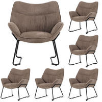 SESSEL Aliano - 6er Set - braun - Schwarz/Braun, Textil/Metall (67/76/73cm) - bene living