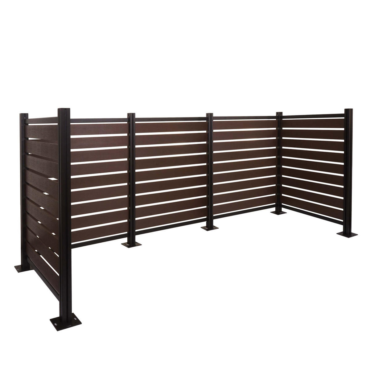 MÜLLTONNEN-ZAUN Alu 130x300x110cm Braun - Braun, Metall (300/130/110cm) - PROREGAL
