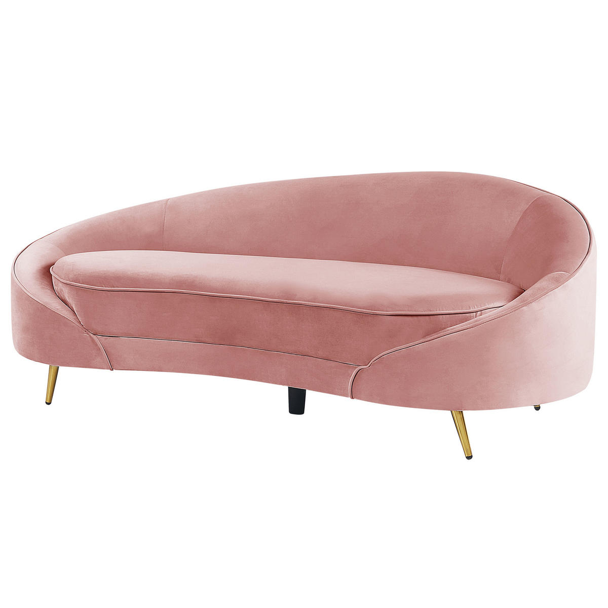 3-SITZER-SOFA Samtstoff Pastellrosa Savar - Rosa, Textil (183/69/84cm) - Beliani