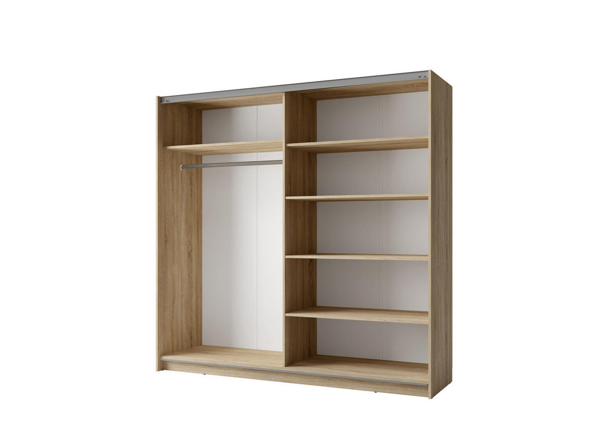 KLEIDERSCHRANK Eiche Sonoma 201/207/55 - Sonoma Eiche, Holzwerkstoff (201/207/55cm) - RAUMHIRSCH FURNITURE