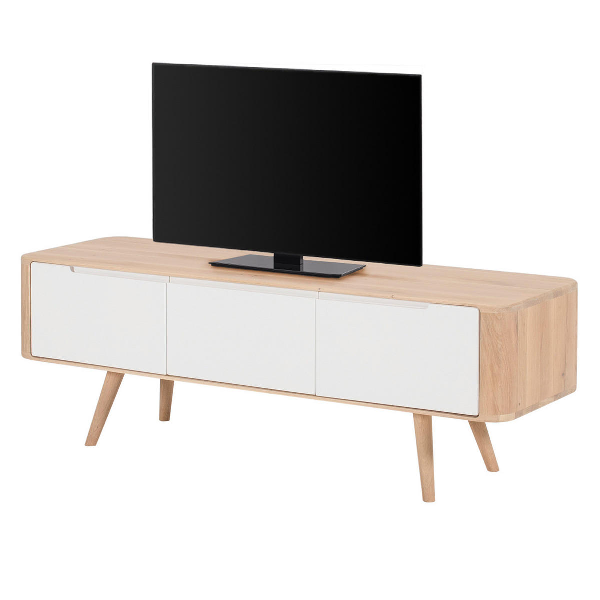 TV-LOWBOARD - Wildeiche teilmassiv - Wildeiche, Holzwerkstoff (135/45/42cm) - home24
