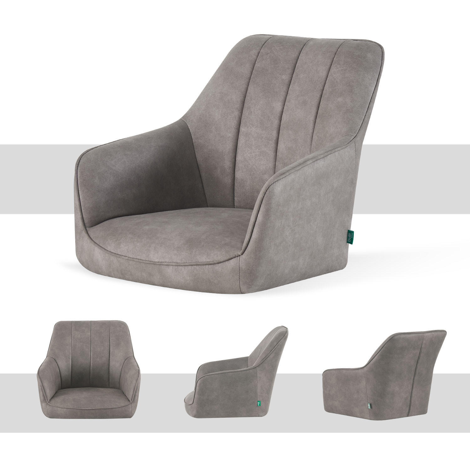 ESSZIMMERSTUHL THOMAS-NIKA 2er-Set 360°drehbar - Schwarz/Grau, Textil (57/85/62cm)