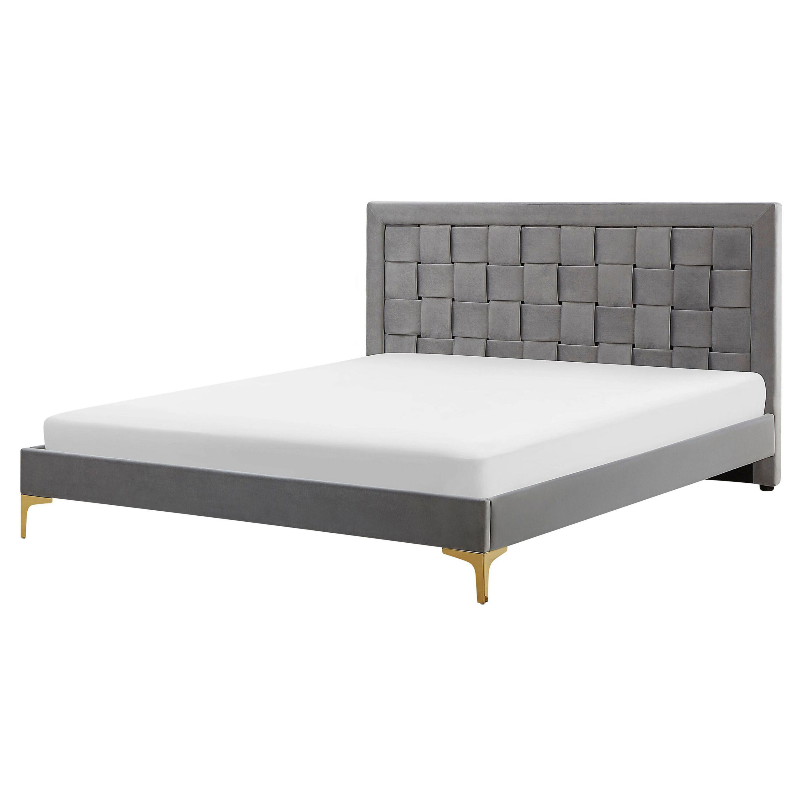 DOPPELBETT 160/200cm Grau Limoux - Grau, Textil (160/200cm) - Beliani