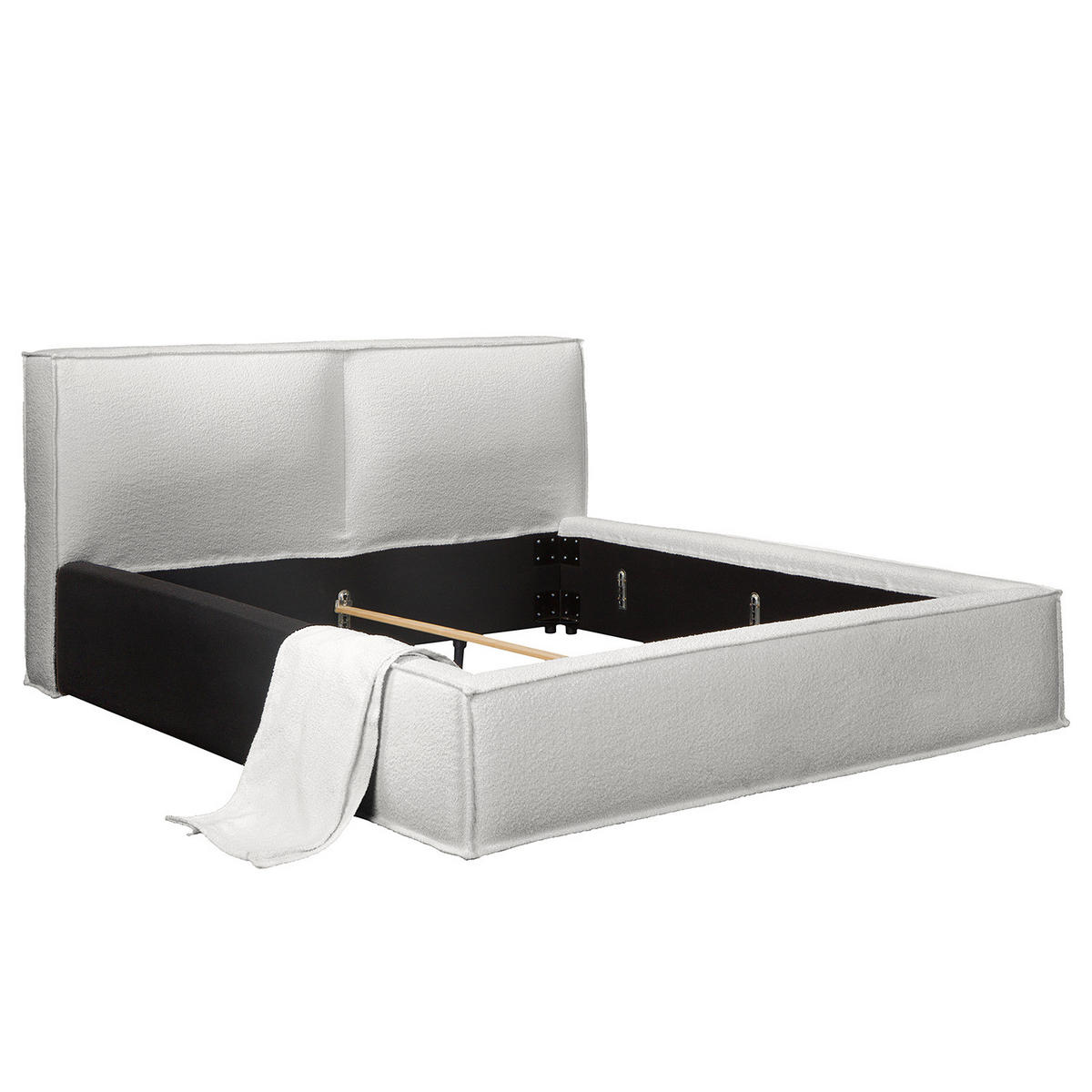 WECHSELBEZUG für Polsterbett - Hellgrau, Textil (140/200cm) - home24