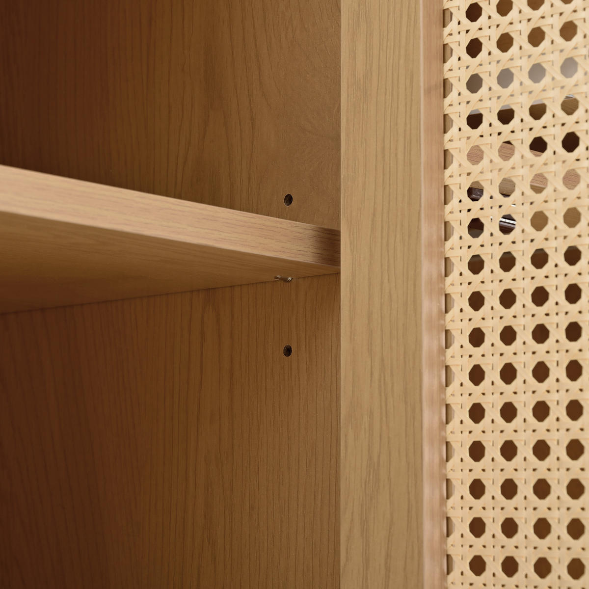 SCHUHSCHRANK Rattan mit 3 Türen Natural 120x35x106cm - Naturfarben, Holzwerkstoff (35/106/120cm) - FLIEKS