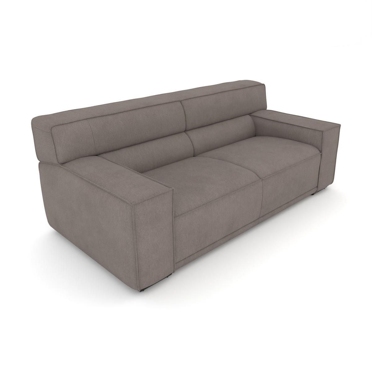 3-SITZER Umea Cord Beige 204/106/78 cm - Taupe, Kunststoff/Textil (204/78/106cm) - foamnova