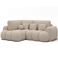 ECKSOFA COZION L-Form mit Schlaffunktion & Bettkasten – Modernes 3-Sitzer Sofa, HR-Kaltschaum, Wellenfederung, 267 × 165 cm - Beige/Schwarz, Kunststoff (165/267cm) - Wohnideebilder