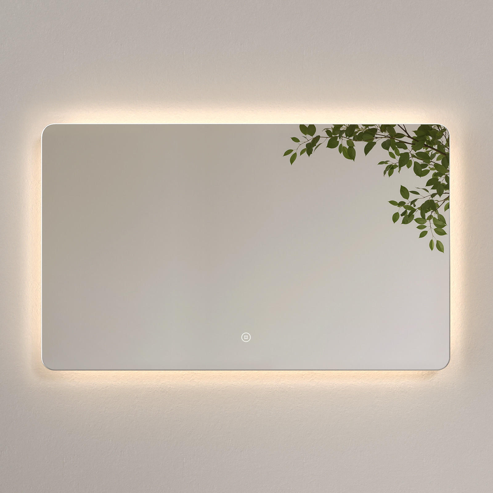 BADSPIEGEL mit Touch-Schalter Beleuchtung Rechteckig 100/60 cm - Weiß, Glas (60/3/100cm) - EMKE