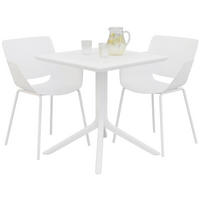 GARTENMÖBEL-SET Hanna 2 Stühle 188x80x80cm Kunststoff Weiß Balkonset - Weiß, Kunststoff - DELUKE