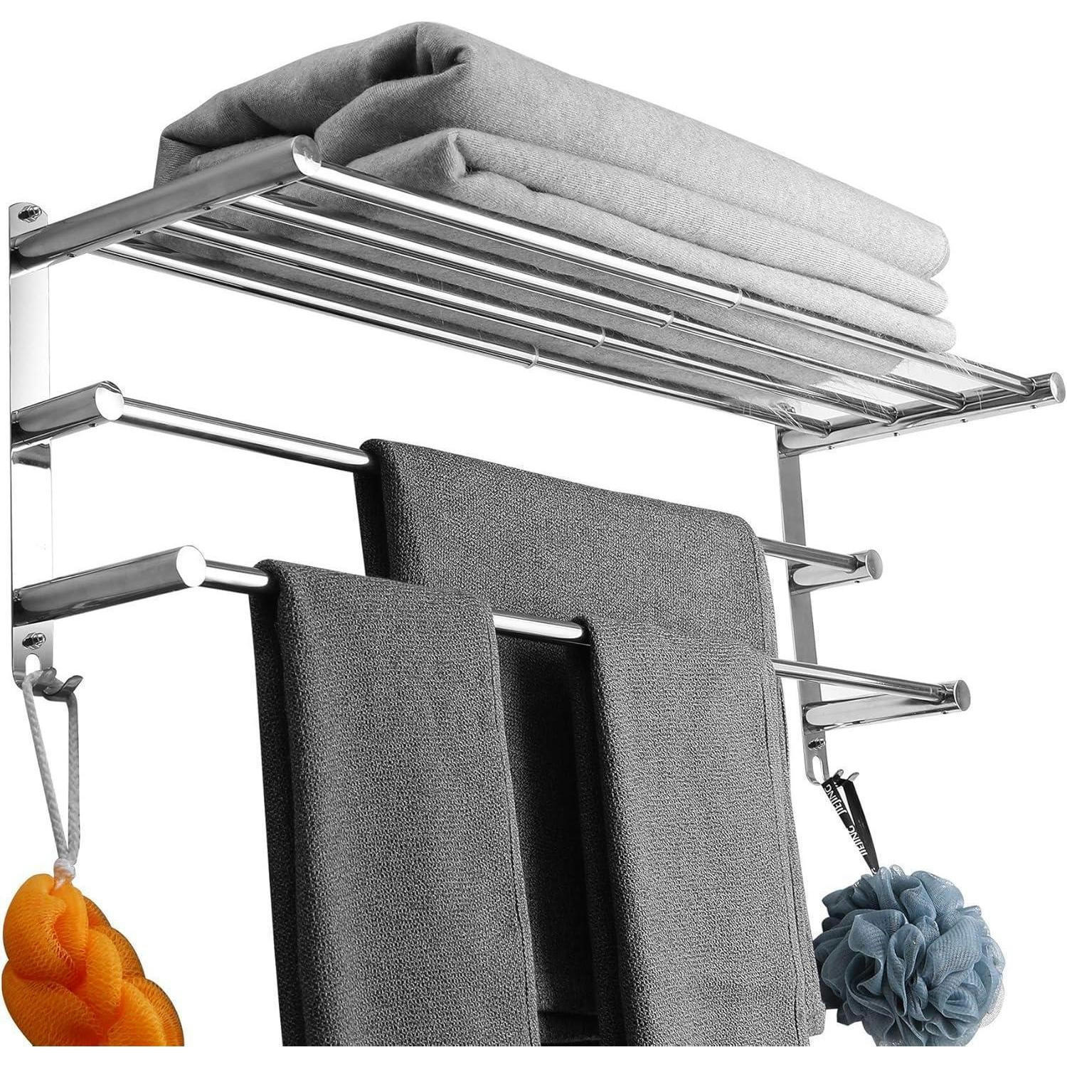 HANDTUCHHALTER ausziehbar 43-78 cm Edelstahl ohne Bohren - Silberfarben, Metall (14/8/43cm)